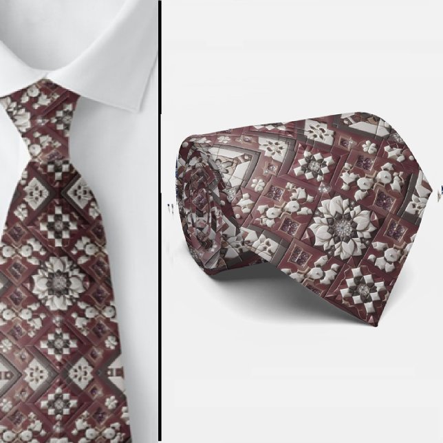 Luxury Statement Burgundy Moroccan Neck Tie Krawatte (Von Creator hochgeladen)