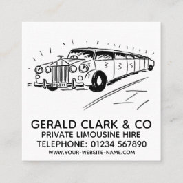 Luxury Stretch Limousine Miete Quadratische Visitenkarte