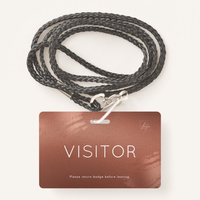 Luxury Stylish Bronze Business Visitor ID Ausweis (Vorderseite mit Schlüsselband)