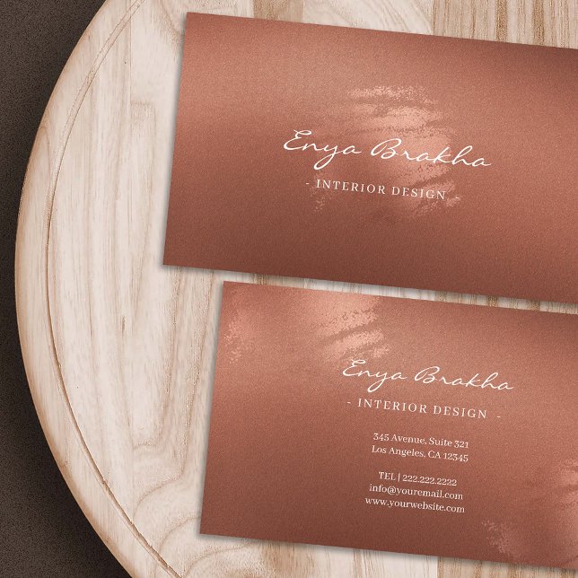 Luxury Stylish Script Bronze Business Card Visitenkarte (Luxury Stylish Script Bronze Business Card)
