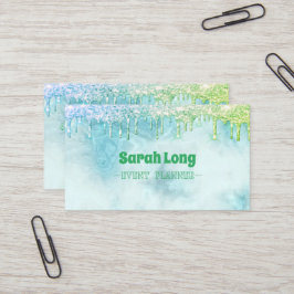 Luxury Sweet Blue Green Business Card Visitenkarte