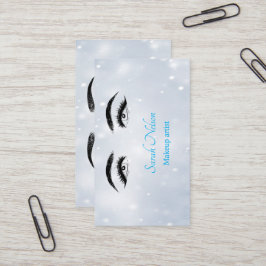 Luxury Sweet Blue Makeup Business Card Visitenkarte