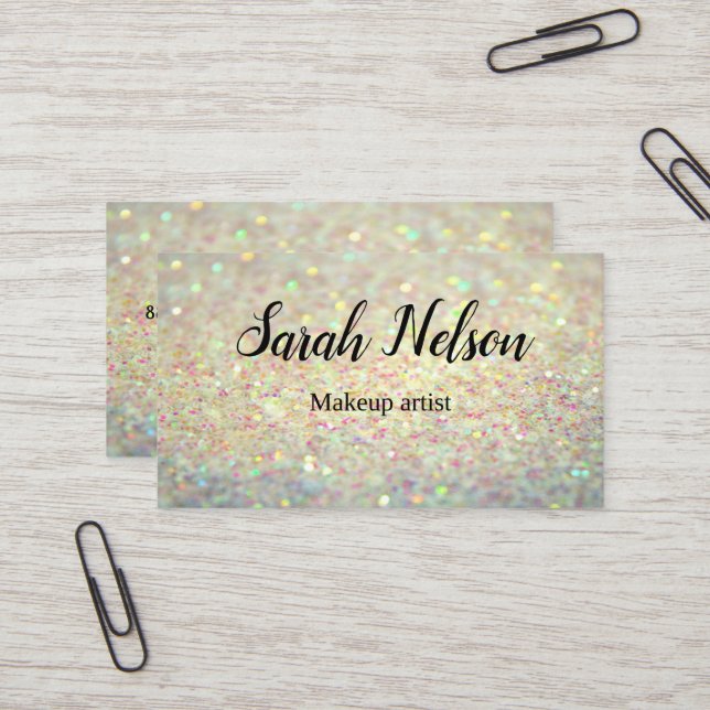 Luxury Sweet Funkelnd Makeup Business Card Visitenkarte (Vorderseite/Rückseite Beispiel)