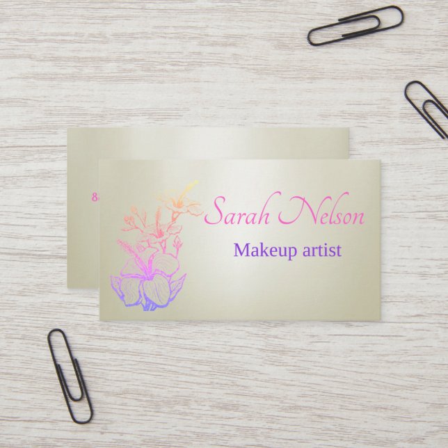 Luxury Sweet Funkelnd Makeup Business Card Visitenkarte (Vorderseite/Rückseite Beispiel)