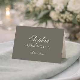 Luxury Taupe Wedding Place Card Tischnummer