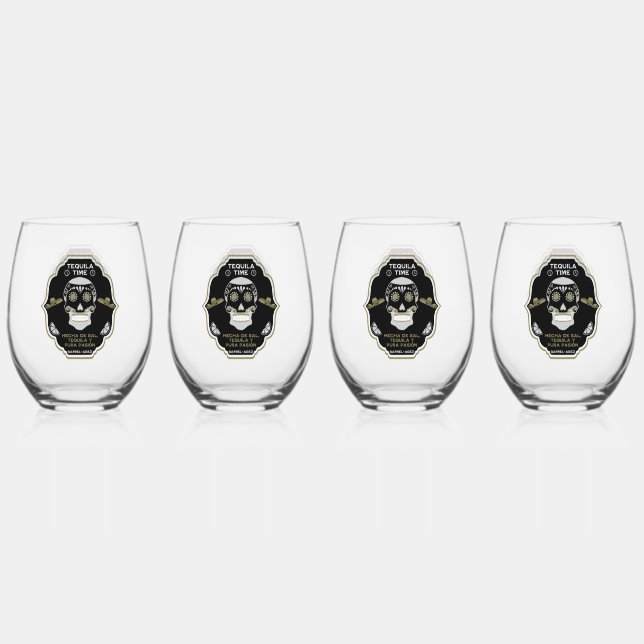 Luxury Tequila Geschenk Weinglas Ohne Stiel (Vorderseite)