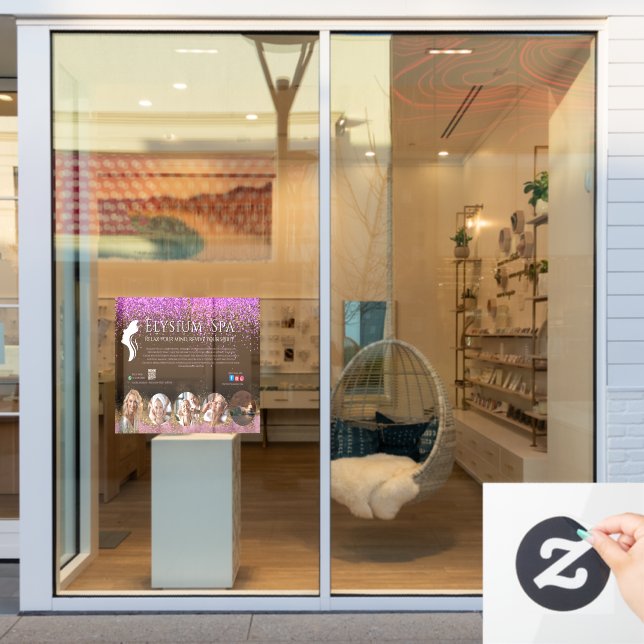 Luxury Terracotta Gold Spa Beauty Wellness QR  Fensteraufkleber (Schaufenster)