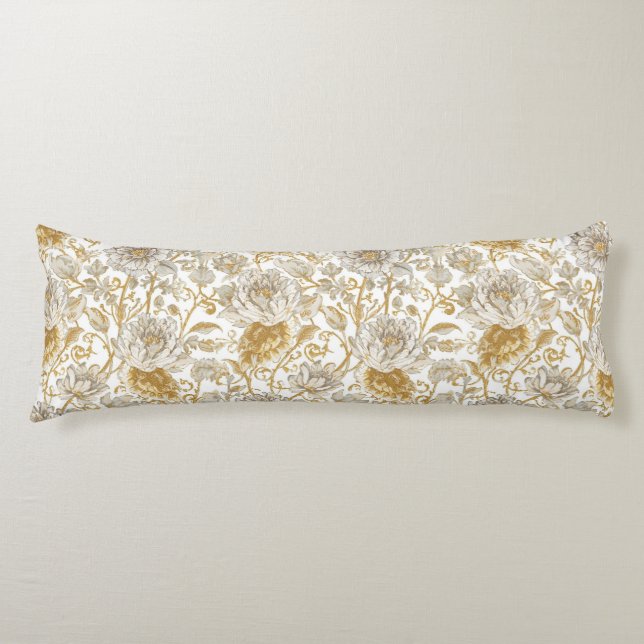 Luxury,The Beauty of Blooming Gold Flowers Pattern Seitenschläferkissen (Vorderseite)