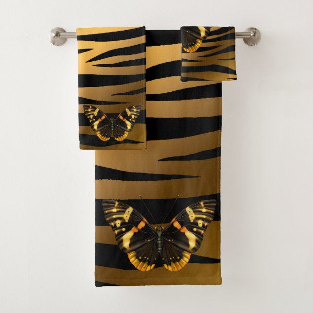 Luxury Tiger Butterfly Trendline Badhandtuch Set (Insitu)