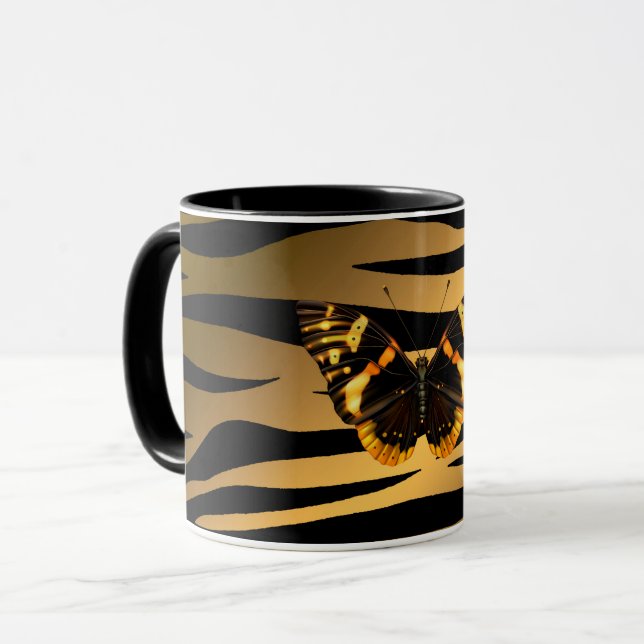 Luxury Tiger Butterfly Trendline Tasse (Vorderseite Links)