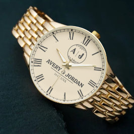 Luxury Timeless Elegant Minimalist Monogram Armbanduhr