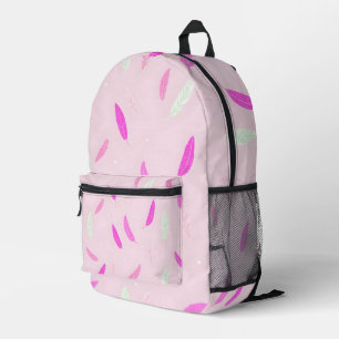 Luxury Trendy Feathers Boho Collection Bedruckter Rucksack