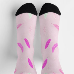 Luxury Trendy Feathers Boho Collection Socken
