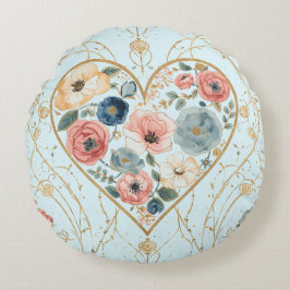 Luxury, Valentine's Day, Flowers of My Heart Rundes Kissen
