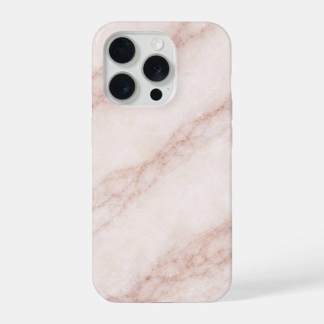 Luxury Vanilla Quartz Marble with Rose-Taupe Veins iPhone Hülle (Rückseite)