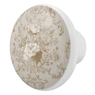 Luxury Vintage French Baroque Royal Gold Black Keramikknauf