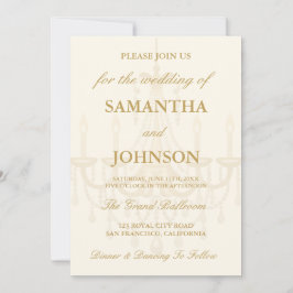 Luxury Vintage Ivory Ballroom Wedding Invite Einladung