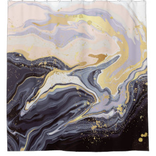 luxury wallpaper. Pink and black marble and gold a Duschvorhang