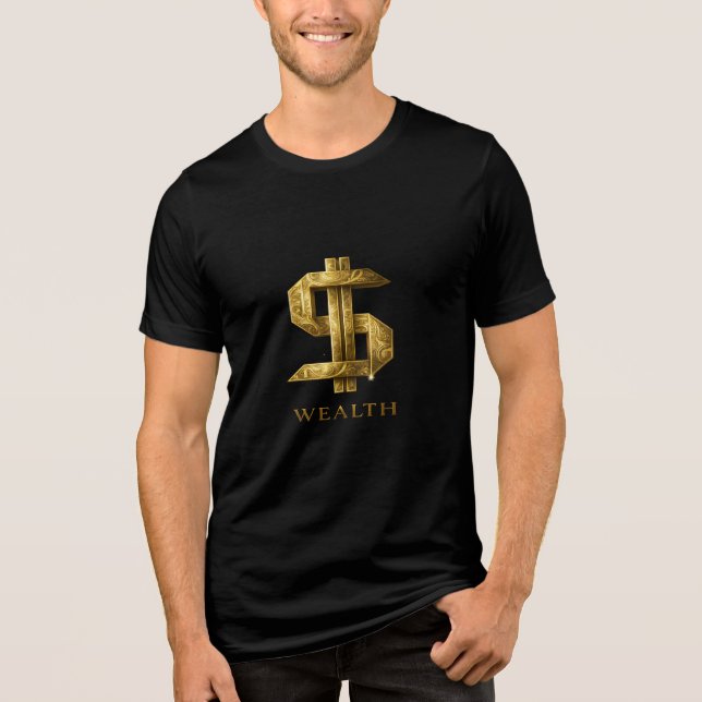 Luxury Wealth Dollar Symbol Graphic T-Shirt Tri-Blend Shirt (Vorderseite)