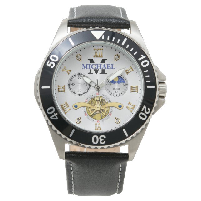 Luxury White Elegant Automatic  Armbanduhr (Vorderseite)