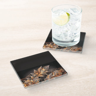 Luxury White & Gold Marble Coaster – Elegant Aesth Glasuntersetzer
