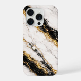 Luxury White Marble Gold Vein Phone Case iPhone 15 Pro Hülle