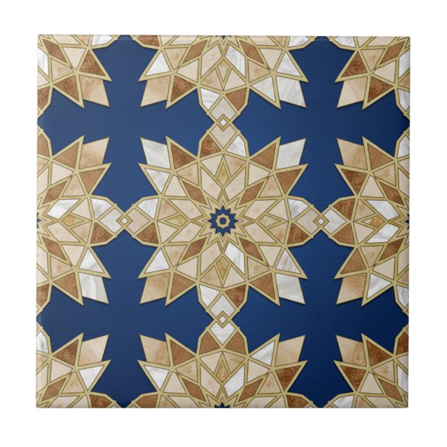 Luxury Zellige Moroccan Mosaic Seamless Pattern  Fliese (Vorderseite)