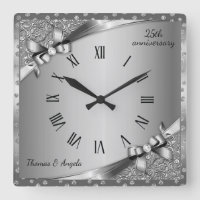Luxus 25 Jahre Jubiläum Metallic Silver & Diamond 