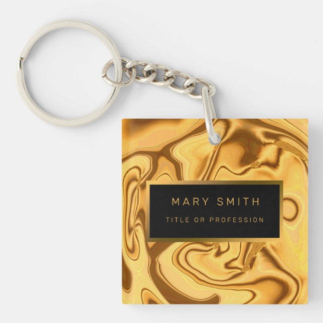 Luxus 2 in 1 Elegante Gold Marmor Business Card & Schlüsselanhänger (Vorderseite)