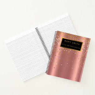 Luxus 2in1 Glitzer Gold Pink Star Business Card & Notizbuch