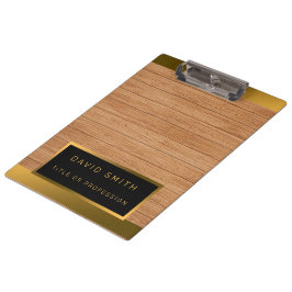 Luxus 2in1 Gold Wood Moderne Business Card & Klemmbrett