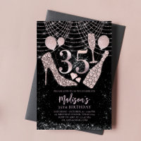 Luxus 35. Geburtstag Rose Gold & Black Glitzer