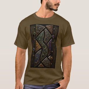 Luxus-3D-arabische Buchstaben-Mosaik-Abstrakt T-Shirt
