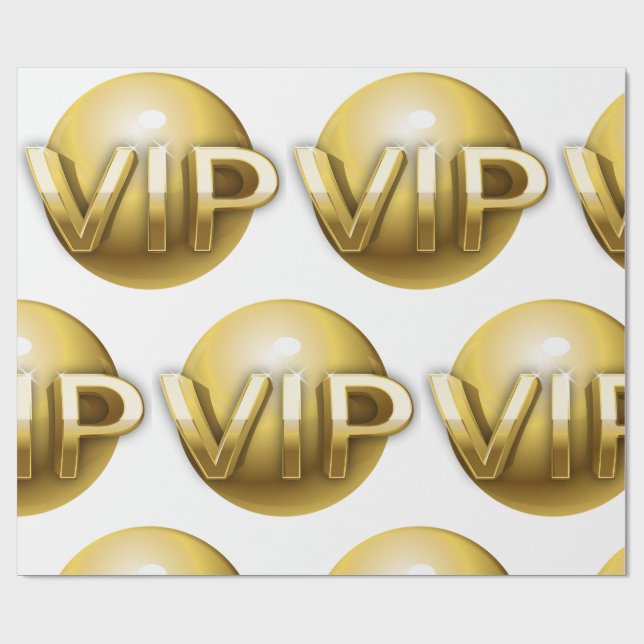 Luxus 3D Gold VIP-Emblem Geschenkpapier (Flach)