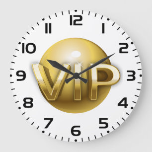 Luxus 3D Gold VIP-Emblem Große Wanduhr