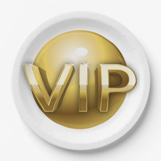 Luxus 3D Gold VIP-Emblem Pappteller (Vorderseite)