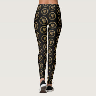 Luxus-3D-goldenes-biophiles Frauen-Emblem  Leggings