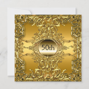 Luxus 50. Gold Geburtstagsparty Gold Einladung