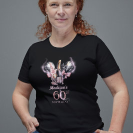 Luxus 60. Geburtstag Black Pink Champagne T-Shirt
