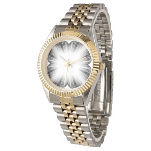 Luxus-Abstrahlender Zweiton-Gold- und Silberburst Armbanduhr