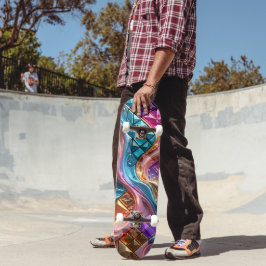 Luxus-Abstraktes 3D-Mosaik Skateboard