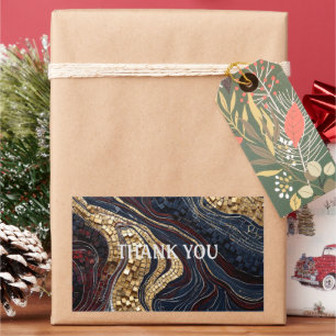 Luxus-Achat Geode Gold Schwarz Rot Rechteckiger Aufkleber