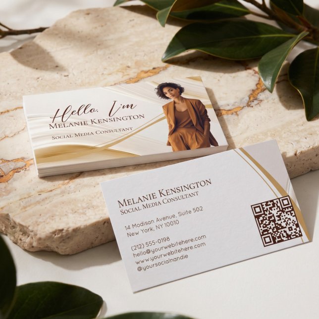 Luxus-Achat-Profi-Geschäftsfoto-QR-Code  Visitenkarte (Luxury Agate Professional Business Photo QR Code Card)