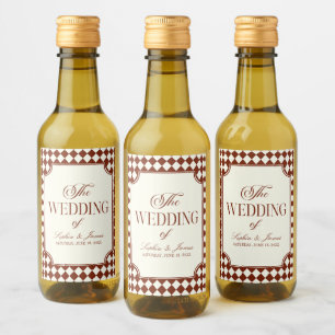 Luxus-Altes-Geld-Burgunder-Vintage-Hochzeit Weinetikett