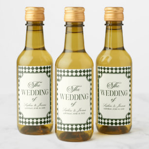 Luxus-Altes-Geld Olivgrüne Vintage-Hochzeit Weinetikett