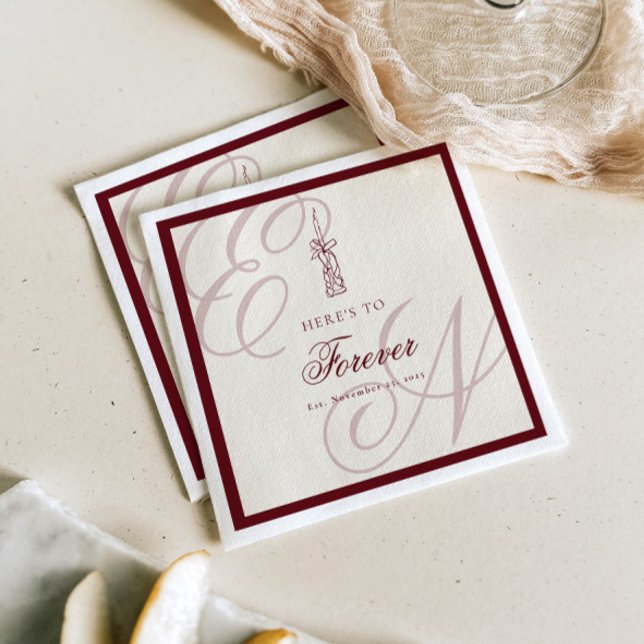 Luxus-Altes-Geld Retro-Monogramm-Hochzeit Serviette (Von Creator hochgeladen)