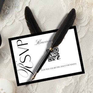 Luxus Altes Geld Schwarz und Weiß  RSVP Karte
