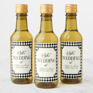 Luxus-Altes-Geld-Schwarze-Vintage-Hochzeit Weinetikett