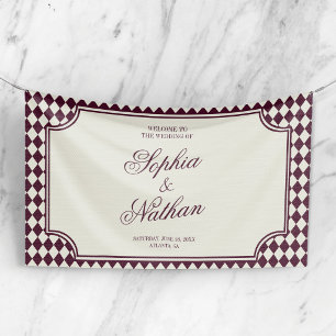 Luxus-Altes-Geld-Wein-Elfenbein-Hochzeit im Vintag Banner