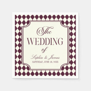 Luxus-Altes-Geld-Wein-Elfenbein-Hochzeit im Vintag Serviette
